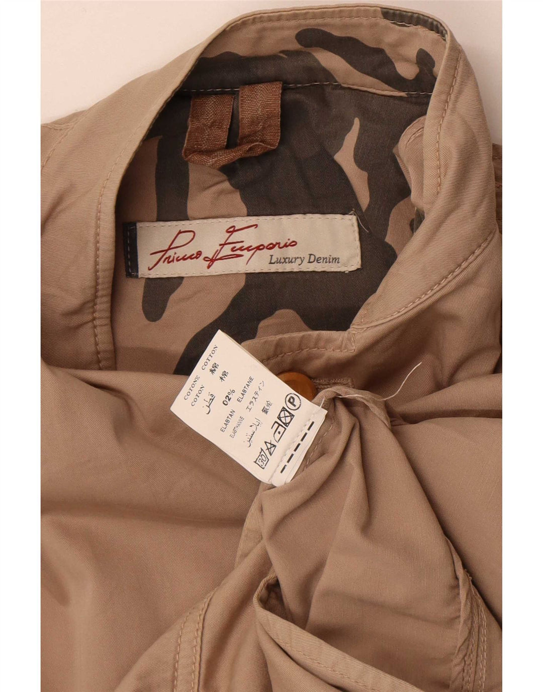 Primo Emporio Herre Military Blazer Jacket IT 48 Medium Beige Bomuld