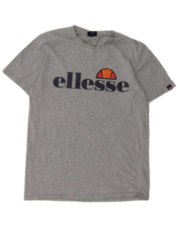 Ellesse Herre Grafisk T-Shirt Top Medium Grå Bomuld