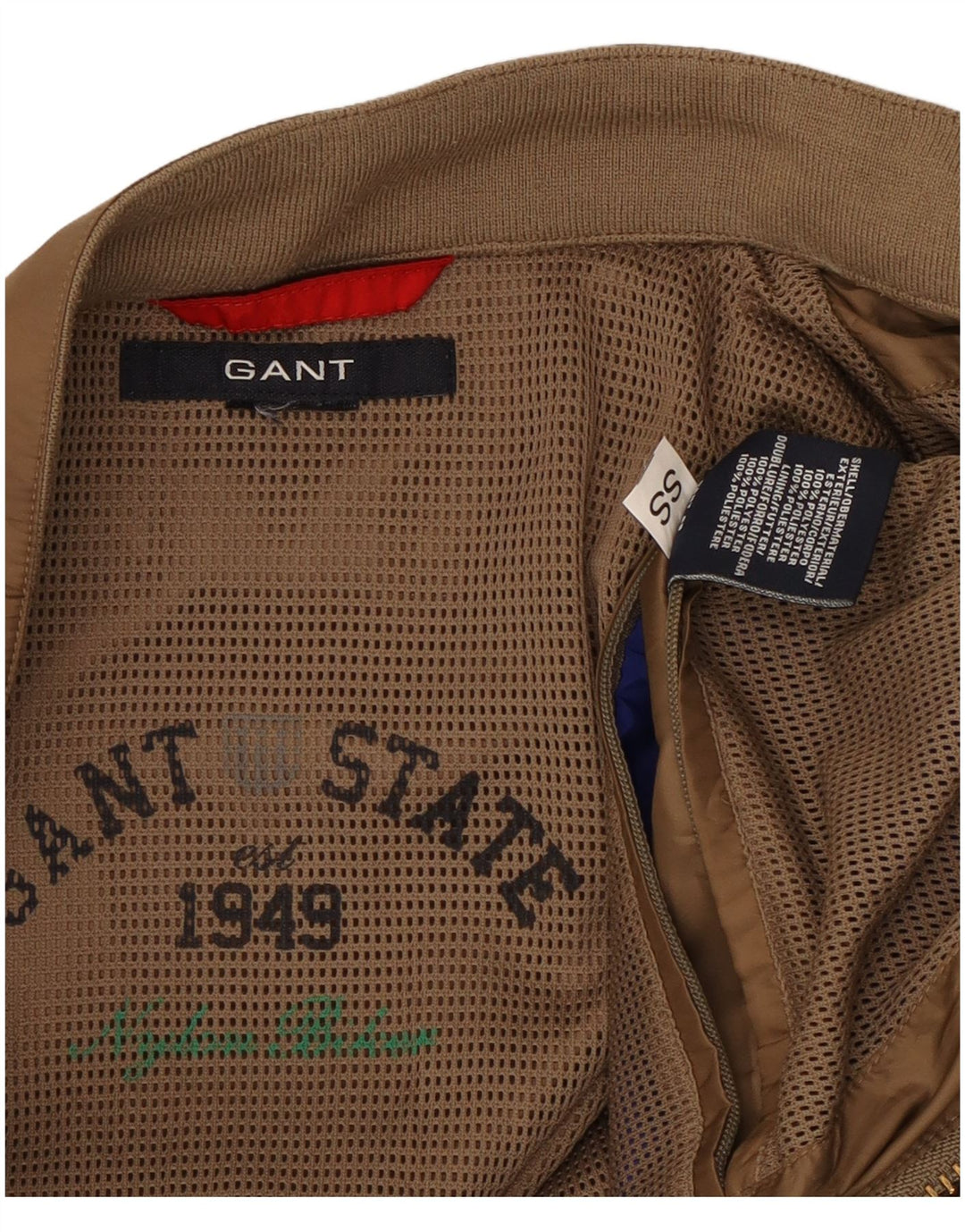 GANT Mens Bomber Jacket UK 36 Small Brown Polyester