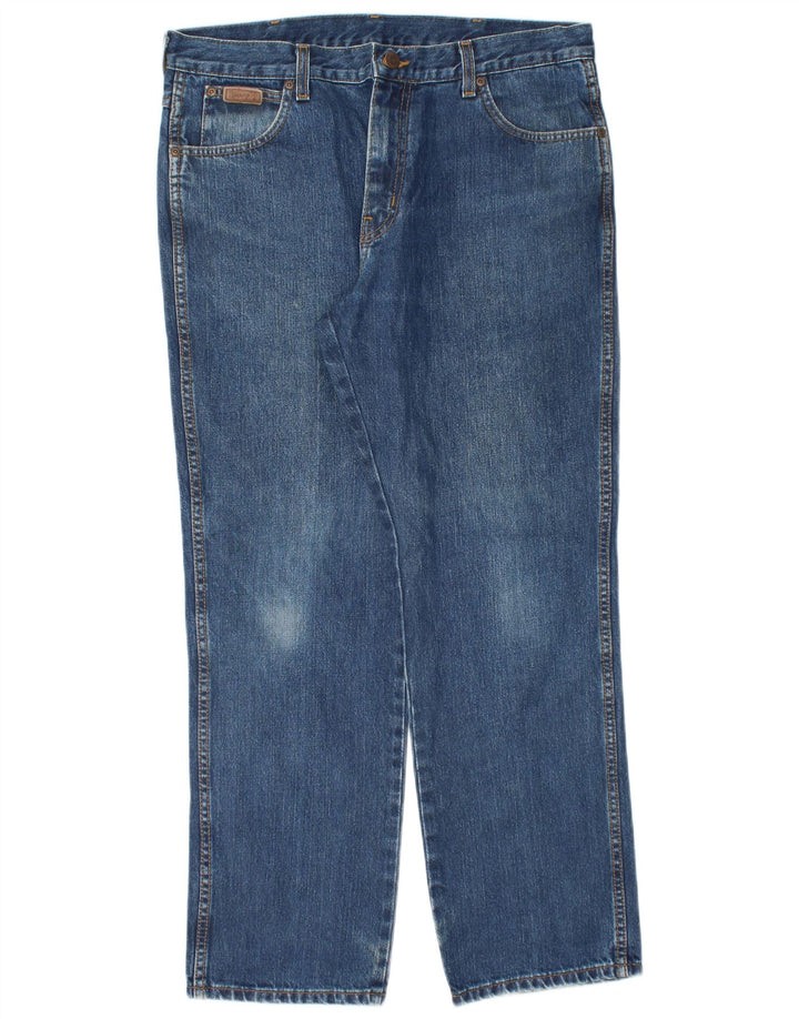 WRANGLER Herre Texas Straight Jeans W36 L30 Blå Bomuld