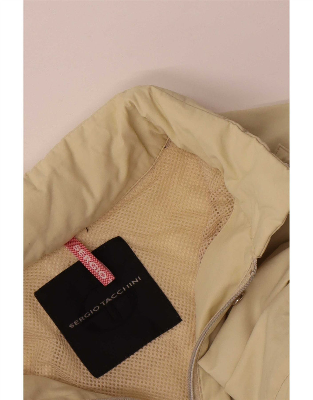 Sergio Tacchini Dame Hooded Utility Jacket IT 46 Large Beige Polyamid