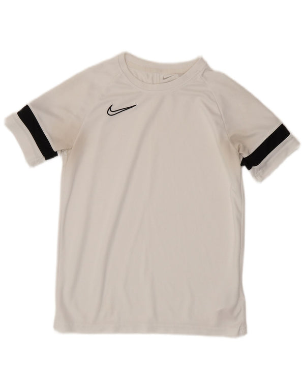 NIKE Dri Fit T-Shirt Top 12-13 år Stor hvid farveblok