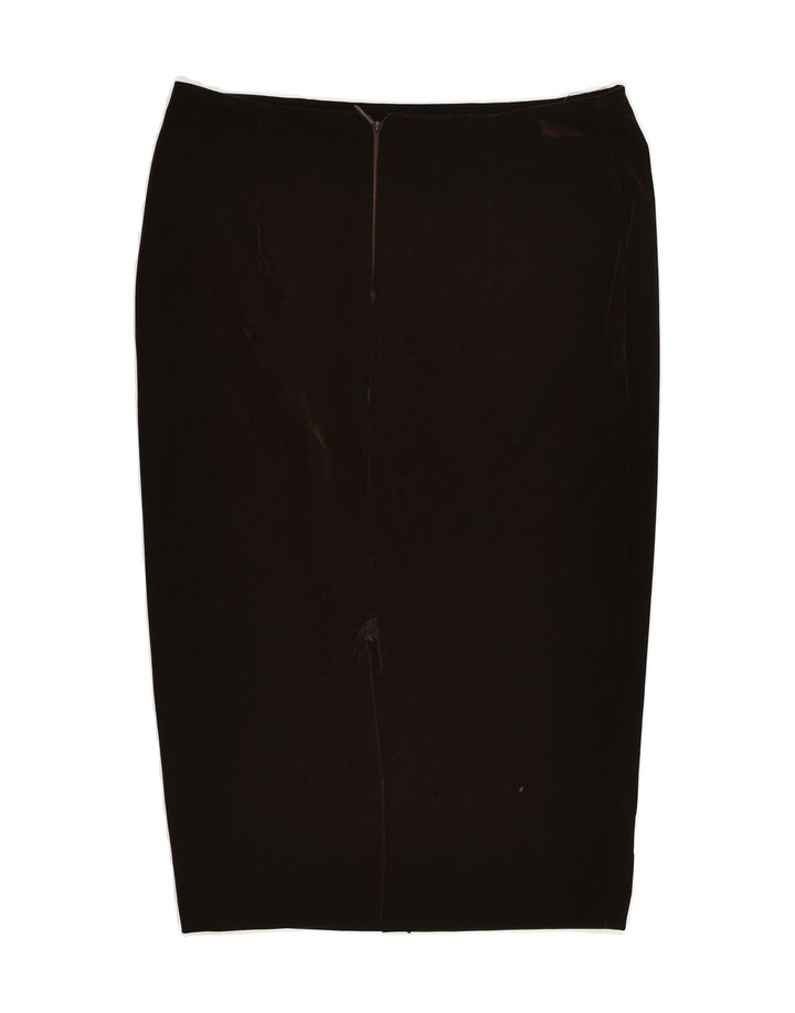 VINTAGE Womens Pencil Skirt IT 42 Medium W27  Brown Polyester | Vintage Vintage | Thrift | Second-Hand Vintage | Used Clothing | Messina Hembry 