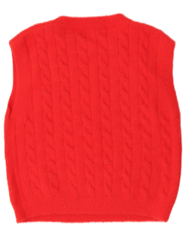 Zara Dame Crop Vest Tank Top UK 10 Lille Rød Polyamid