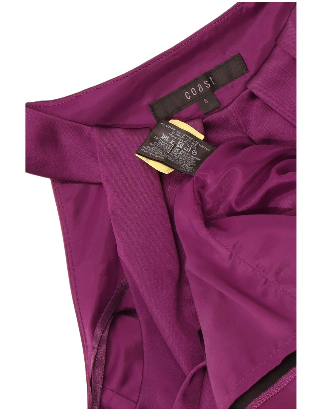 COAST Womens Sheath Dress UK 8 Small Maroon Acetate