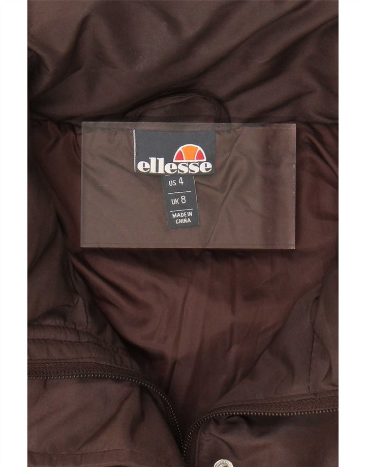 Ellesse Dame Oversized Polstret Jakke UK 8 Small Brown Colourblock