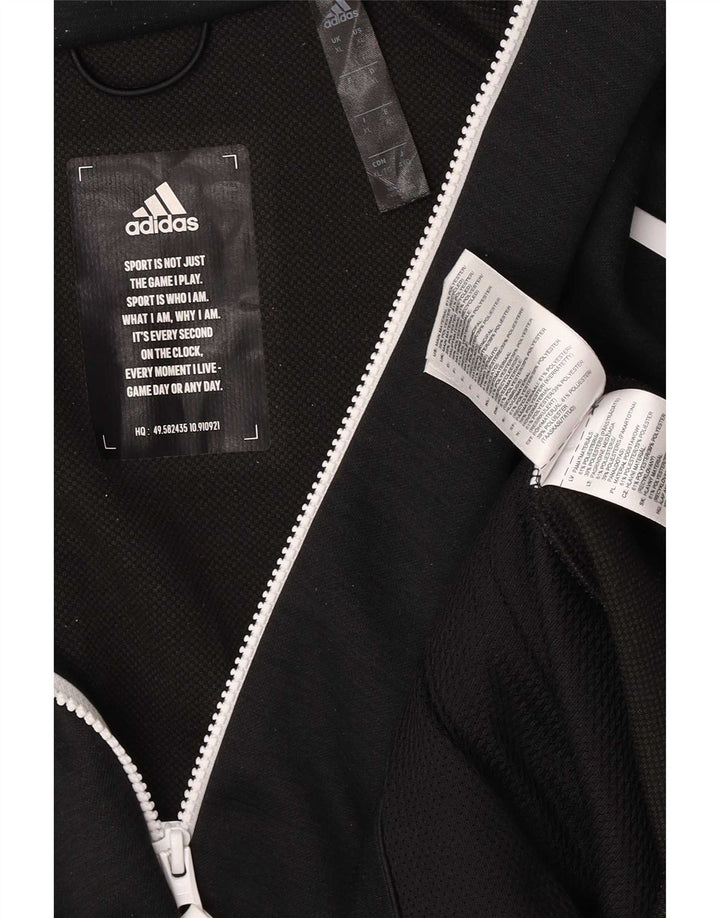Adidas Herre grafisk hættetrøje med lynlås XL sort polyester