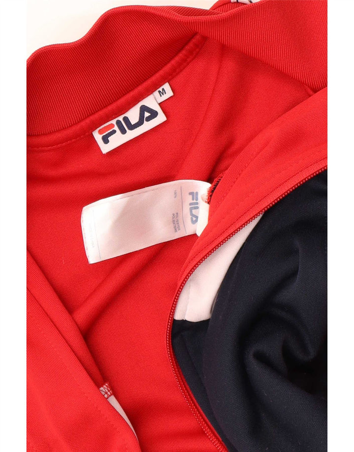 Fila Grafisk træningsdragt topjakke til kvinder UK 14 Medium Red Colourblock