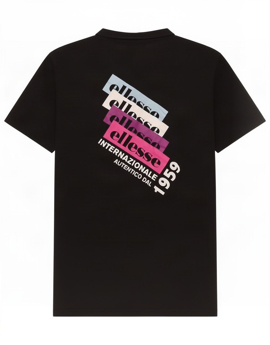 Ellesse Herre Grafisk T-Shirt Top Lille Sort Bomuld