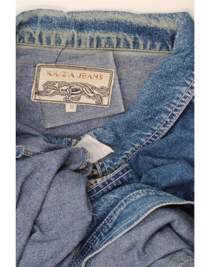 Krizia Herre Oversized Denim Jacket UK 14 Medium Blue