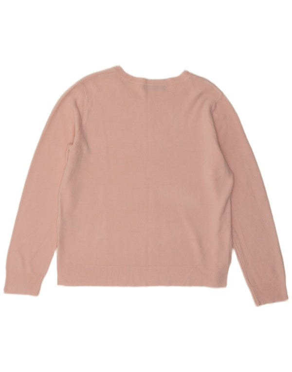 Marks & Spencer Dame Boat Neck Jumper Sweater UK 16 Large Pink Acryl
