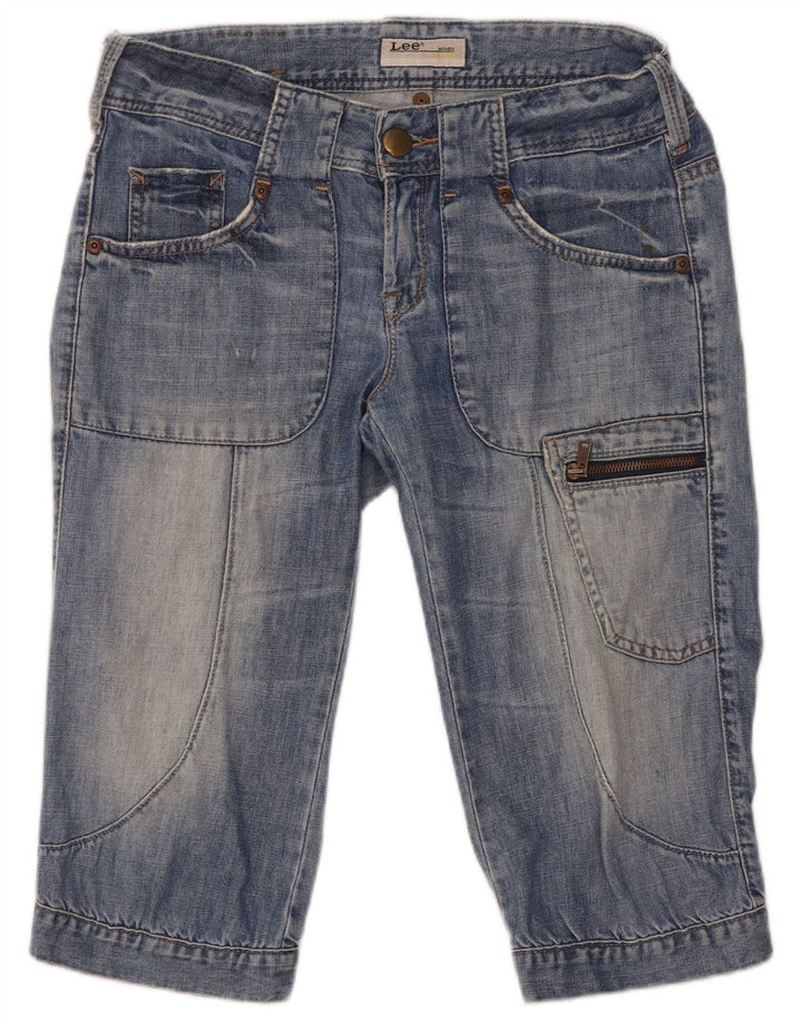 Lee Dame Chazey Cargo Denim Shorts W27 Små Blå Bomuld