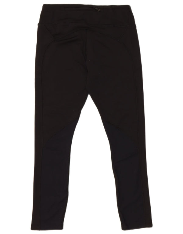 Nike Womens Dri Fit Crop Leggings UK 10 Small Black Polyester