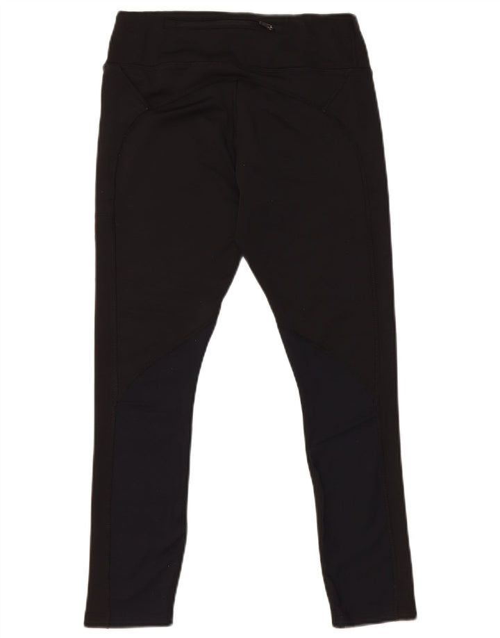 Nike Womens Dri Fit Crop Leggings UK 10 Small Black Polyester