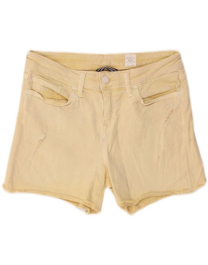 Tommy Hilfiger Kvinder Distressed Denim Shorts W28 Medium Gul Bomuld