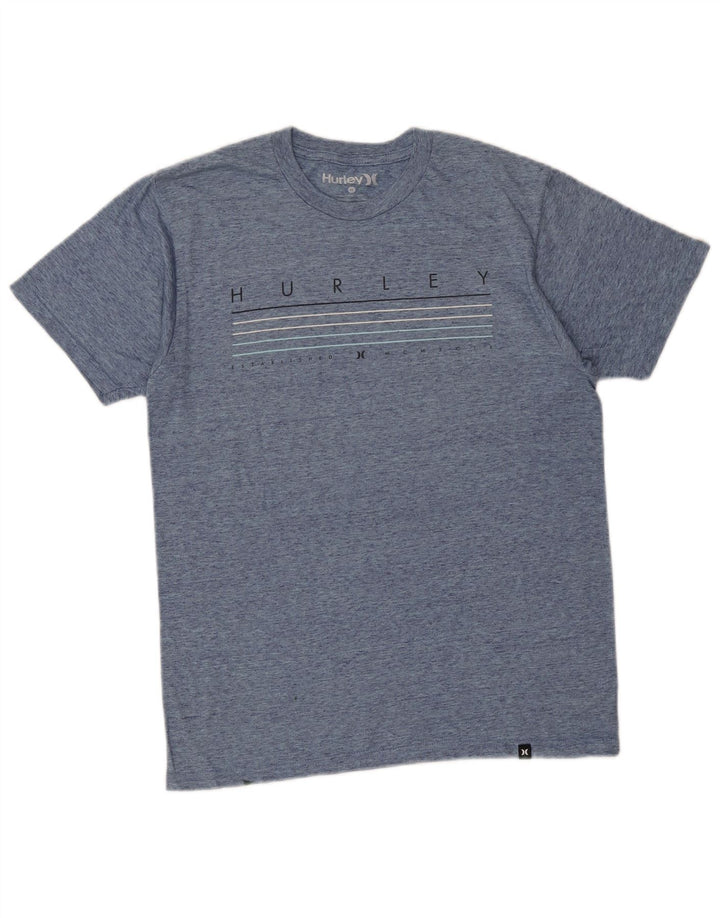 Hurley Herre grafisk T-shirt Top Medium Navy Blue Flecked