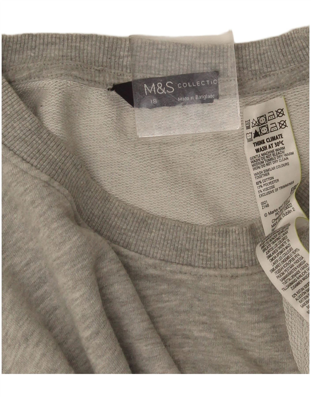 Marks & Spencer Dame Oversized Sweatshirt Jumper UK 18 XL Grå Flecked