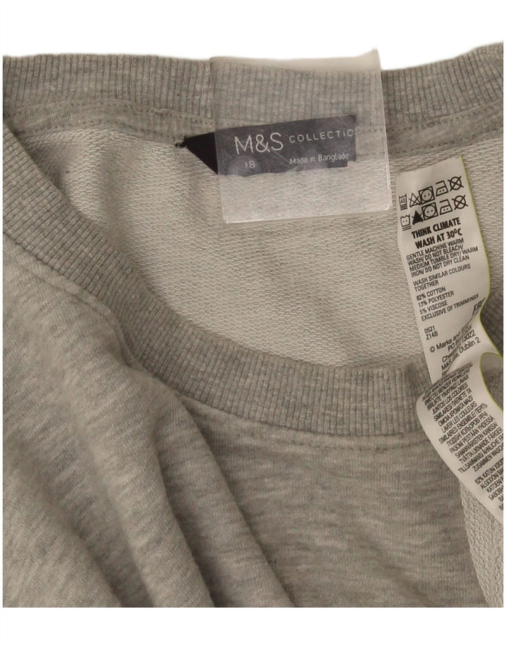 Marks & Spencer Dame Oversized Sweatshirt Jumper UK 18 XL Grå Flecked