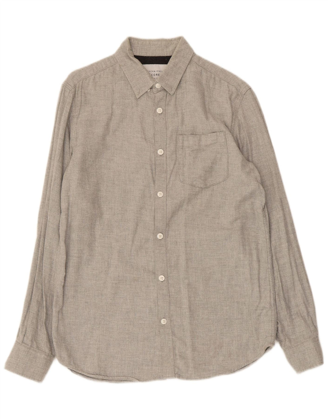 JACK & JONES Mens Slim Fit Shirt Medium Grey Cotton