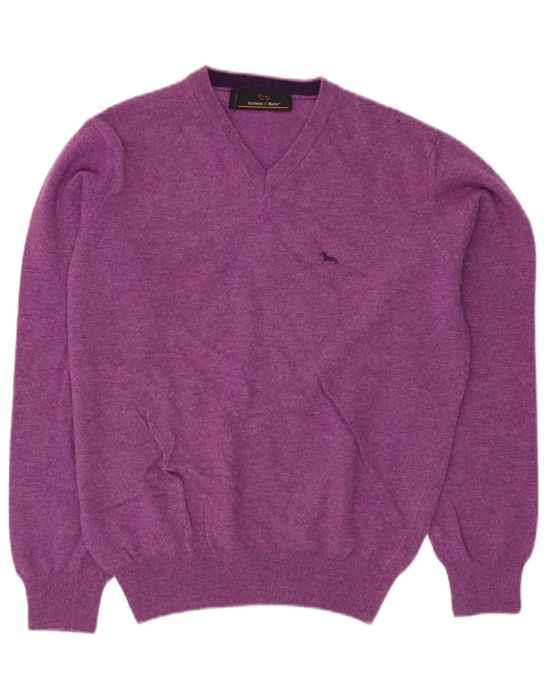 HARMONT & BLAINE Herre V-hals sweater lille lilla uld