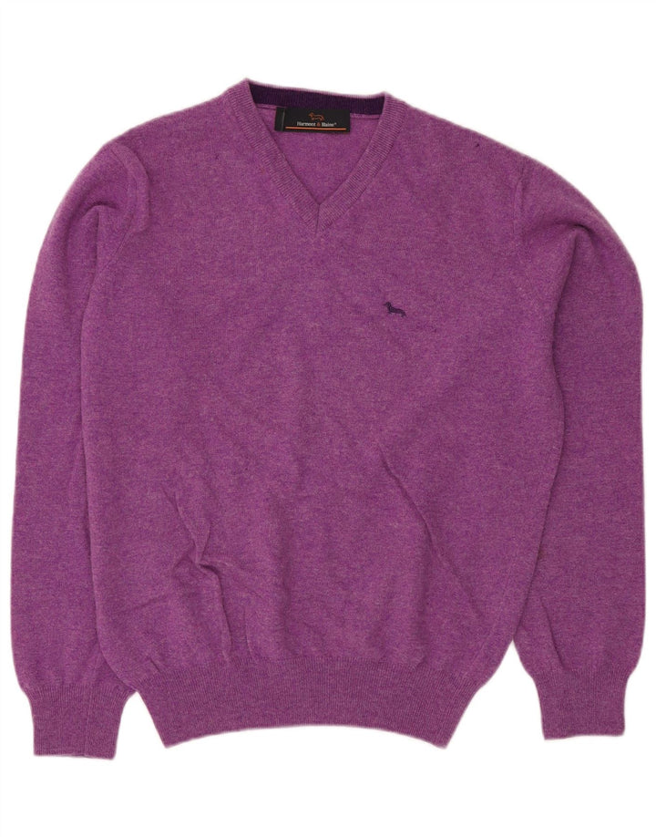 HARMONT & BLAINE Herre V-hals sweater lille lilla uld