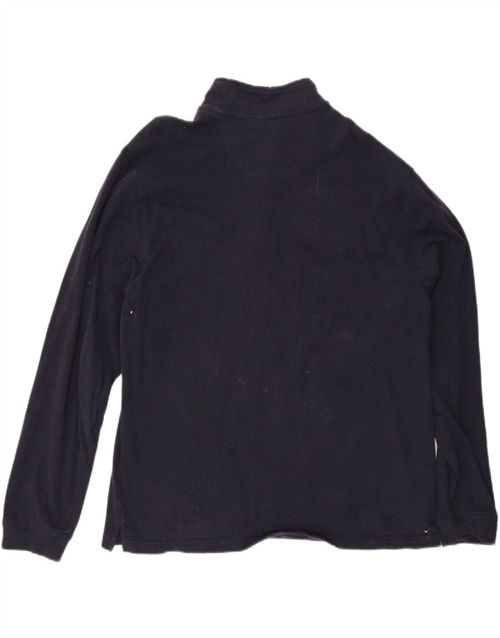 IZOD Mens Zip Neck Sweatshirt Jumper XL Navy Blue Cotton Vintage Izod and Second-Hand Izod from Messina Hembry 