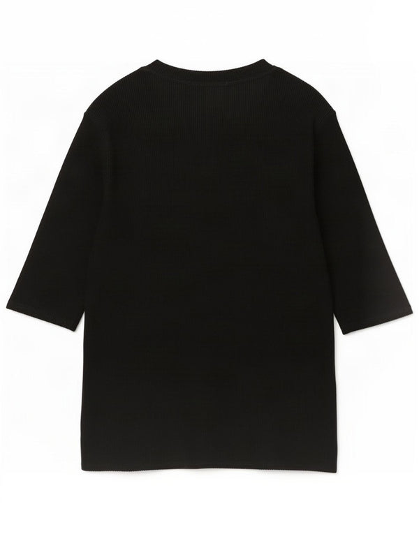 Marks & Spencer Dame Top 3/4 ærmer UK 14 Large Black Viscose