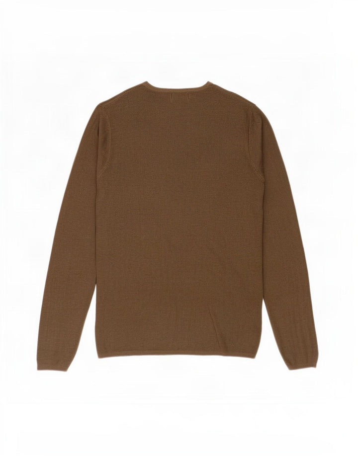 Zara Herre Jumper Sweater med rund hals Medium Khaki