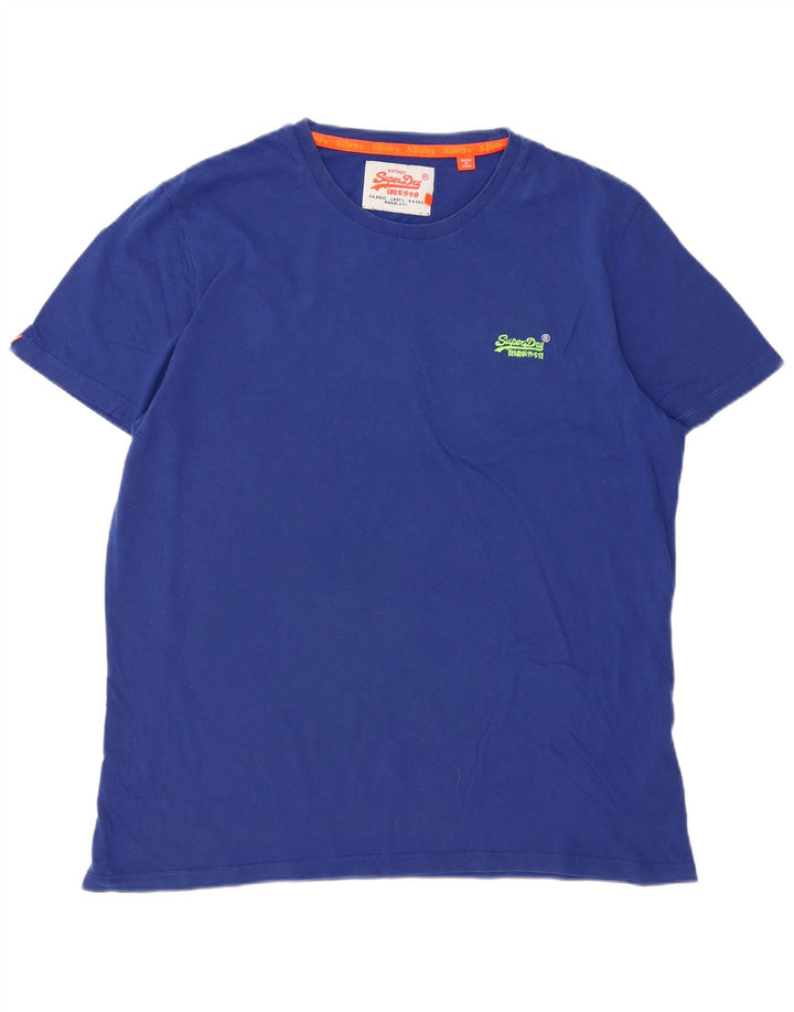 SUPERDRY Herre T-Shirt Top 2XL Blå Bomuld