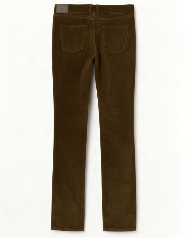 Zara Dame Slim Velour Casual Bukser EU 36 XS W26 L33 Khaki