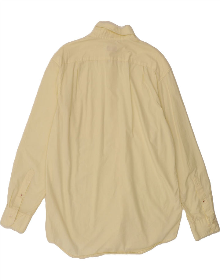 IZOD Mens Shirt Medium Yellow Pinstripe Cotton Vintage Izod and Second-Hand Izod from Messina Hembry 