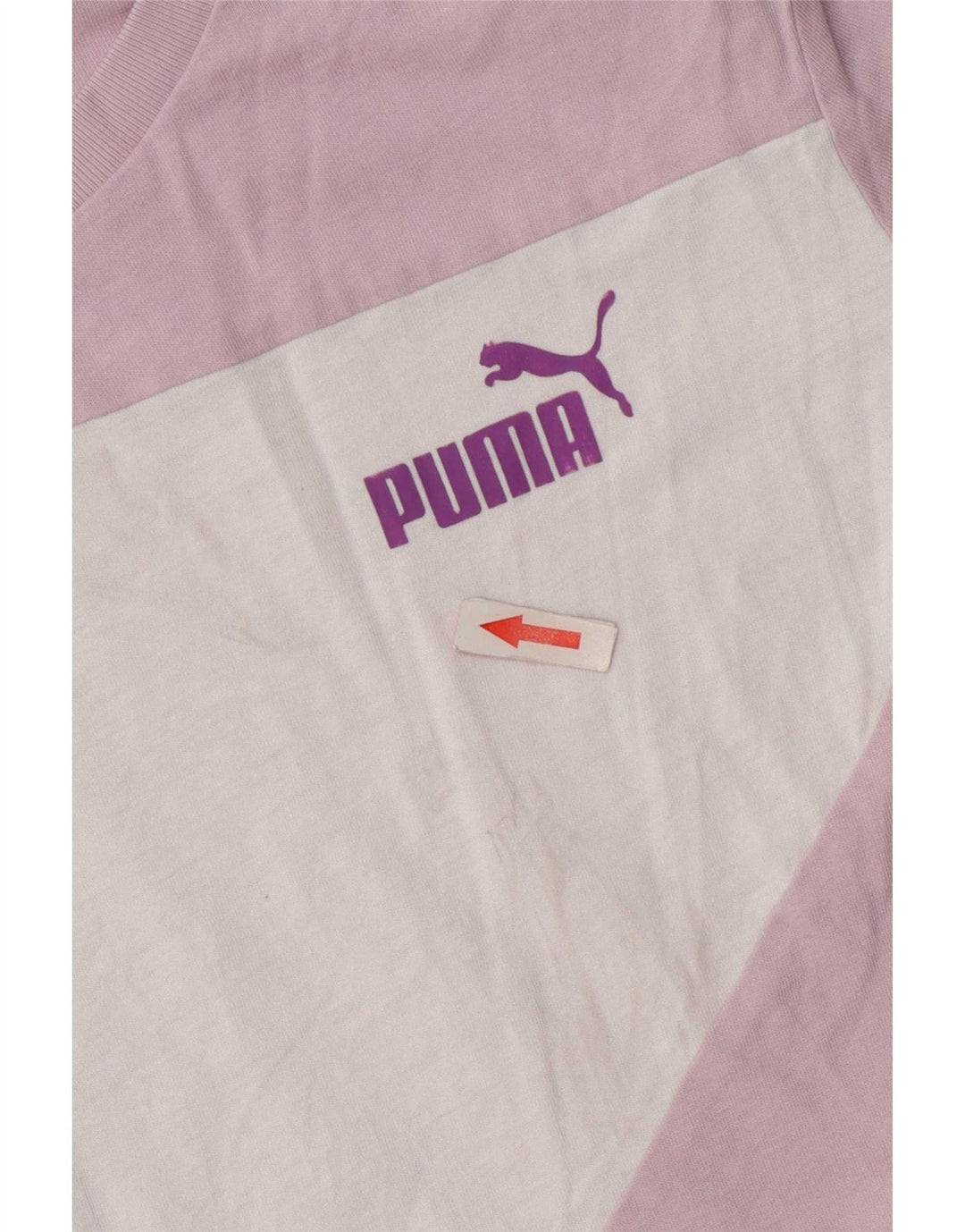 Puma T-Shirt Top UK 12 Medium Pink Colourblock