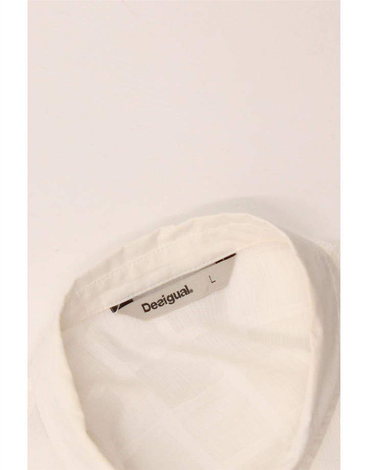 DESIGUAL Dame Longline skjortebluse UK 16 Large White