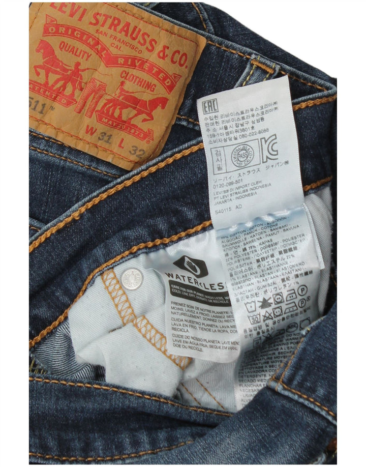Levi's Herre 511 Slim Jeans W31 L32 Blå Bomuld