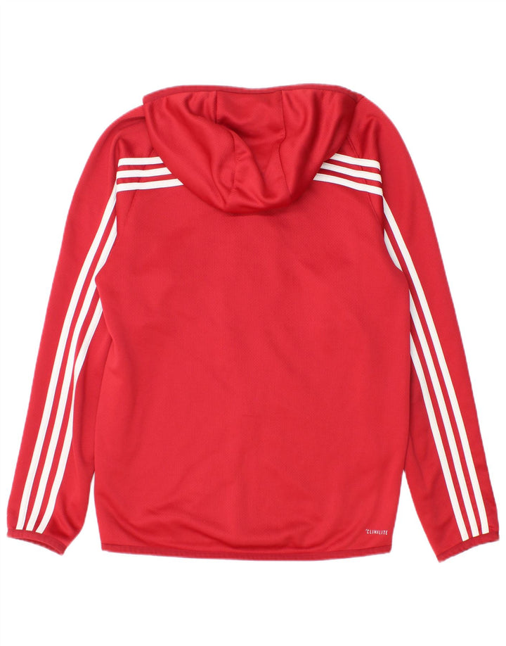 ADIDAS Mens Climalite Tracksuit Top Jacket Small Red Striped Polyester