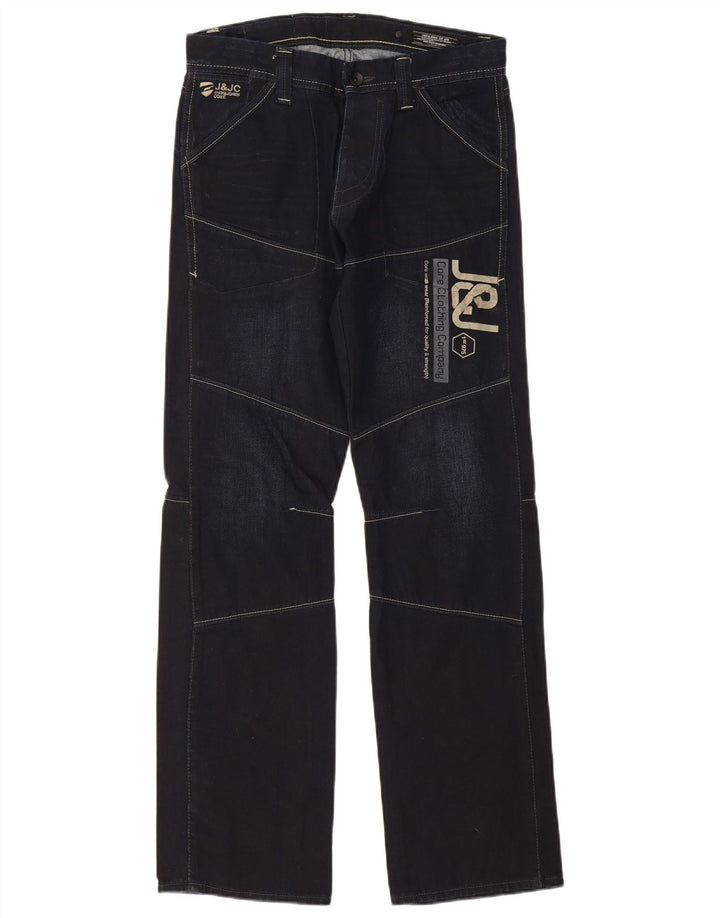 Jack & Jones Herre grafiske lige jeans W32 L34 Marineblå