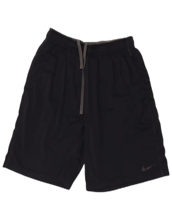 Nike Dame Dri Fit Sport Shorts UK 14 Medium Navy Blue Polyester