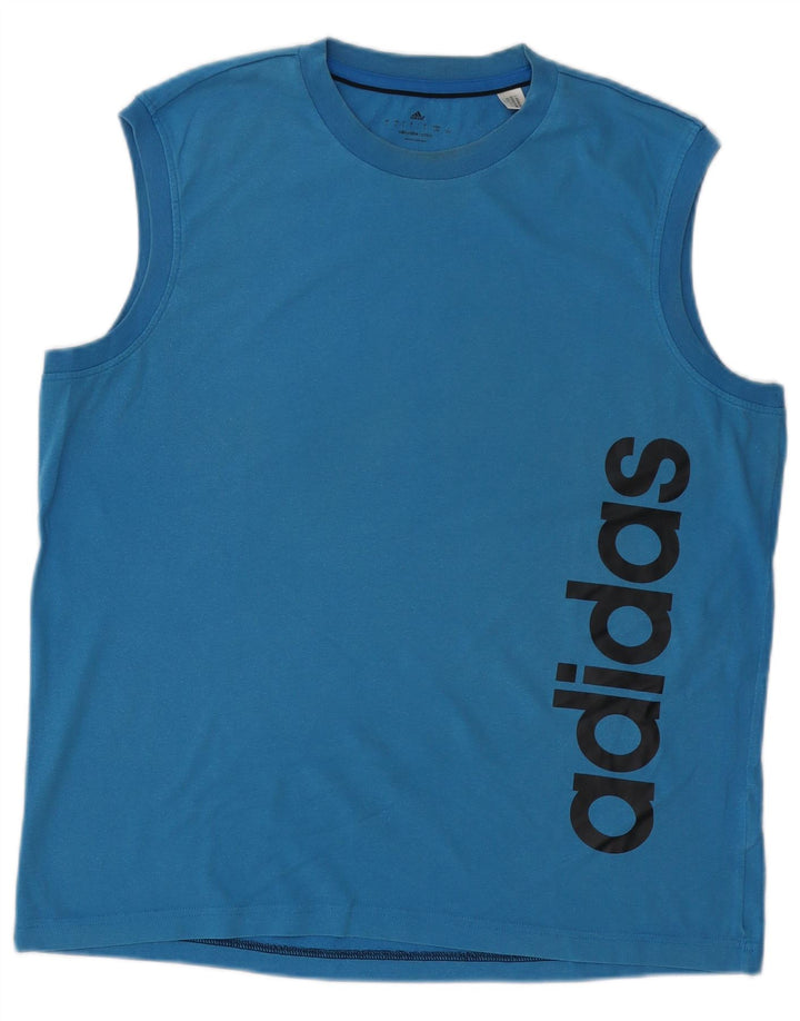 Adidas Herre Climalite Grafisk Vest Top Stor Blå