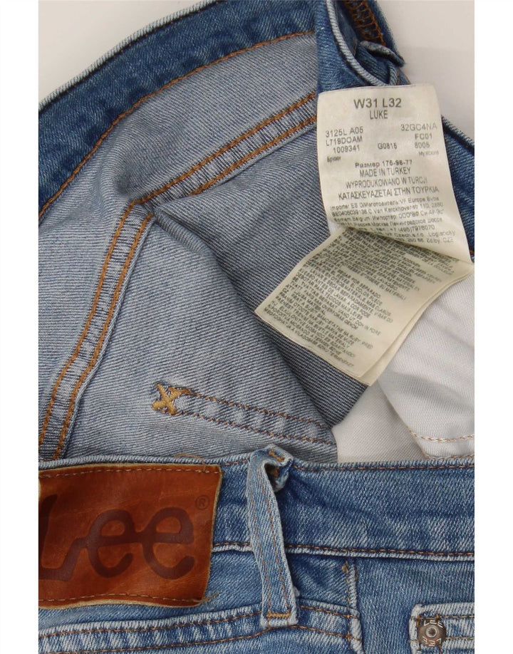 Lee Herre Luke Straight Jeans W31 L29 Blå Bomuld