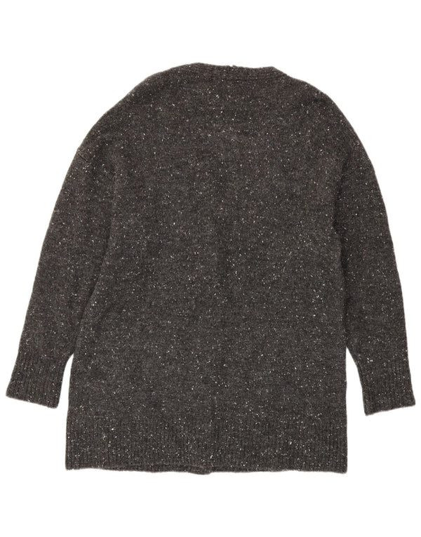 Zara Womens Longline Oversized Cardigan Sweater UK 10 Small Grey Flecked