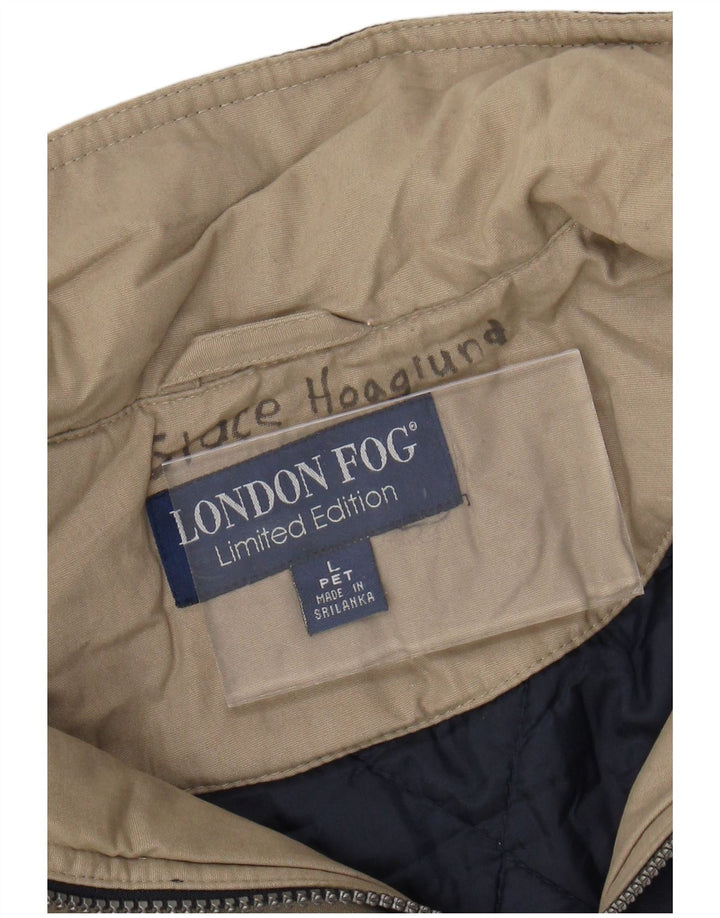 LONDON FOG Vindjakke med hætte til kvinder UK 16 Large Navy Blue
