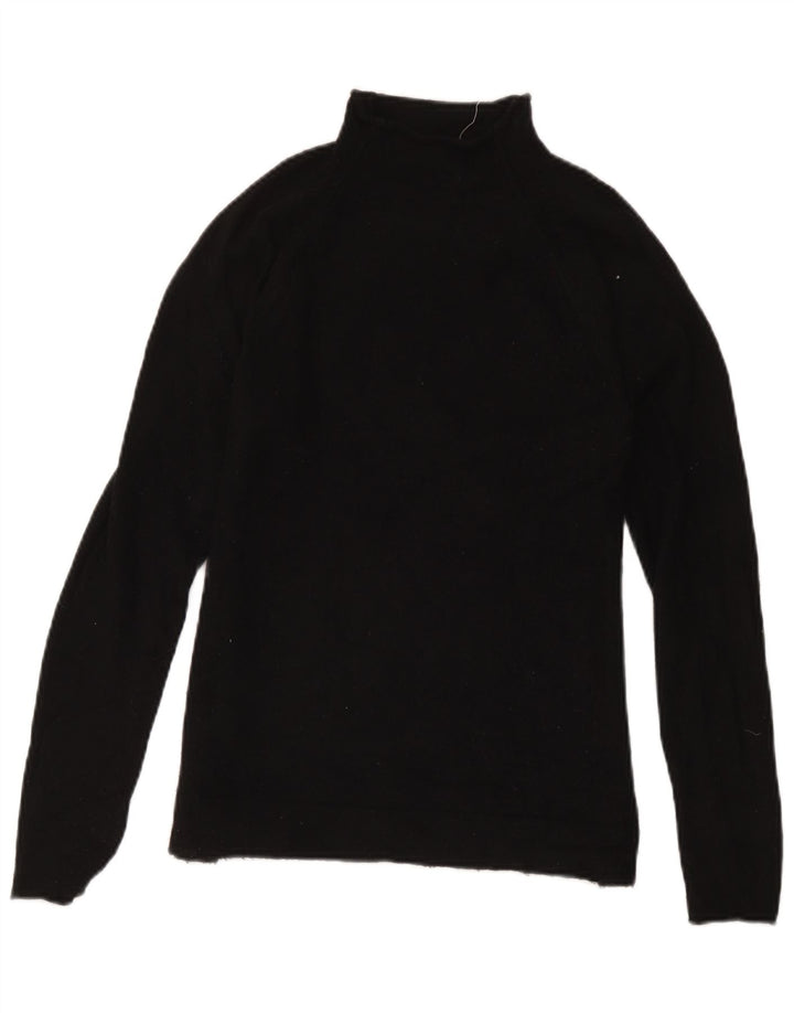 Gap Dame Turtle Neck Jumper Sweater UK 10 Small Black Merino Wool