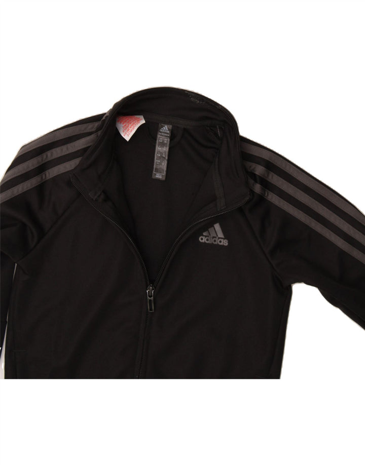 ADIDAS Boys Graphic Tracksuit Top Jacket 5-6 Years Black Polyester Vintage Adidas and Second-Hand Adidas from Messina Hembry 