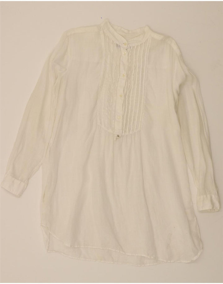 TRUSSARDI JEANS Womens Longline Pullover Shirt UK 16 Large White Vintage Trussardi Jeans and Second-Hand Trussardi Jeans from Messina Hembry 