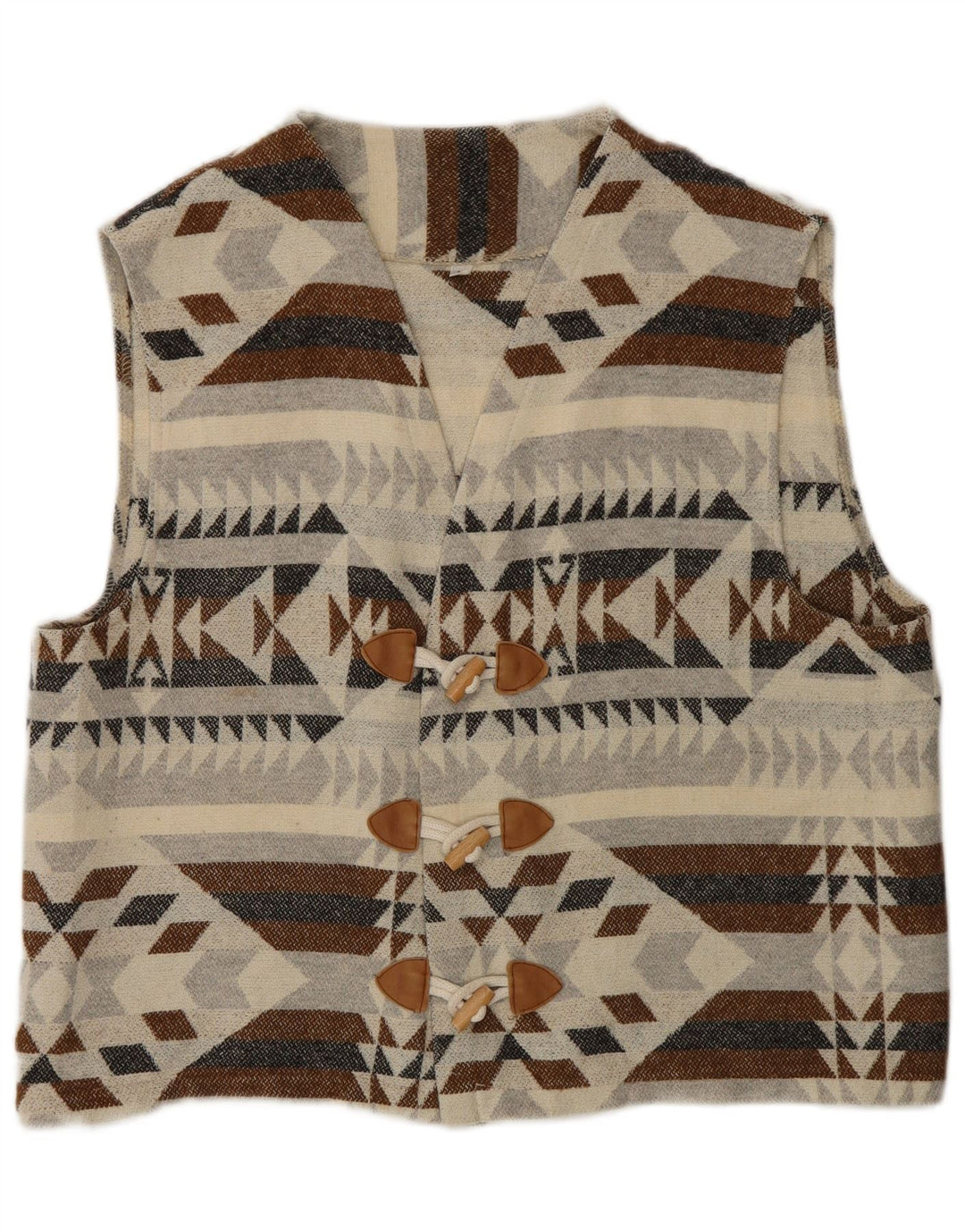 Vintage herre cardigan sweater Medium Flerfarvet Geometrisk Aztec