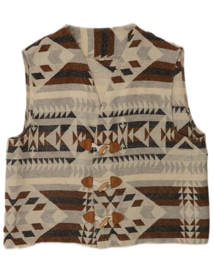 Vintage herre cardigan sweater Medium Flerfarvet Geometrisk Aztec