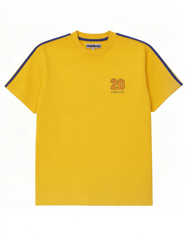Mistral Herre Grafisk T-Shirt Top Medium Gul Bomuld