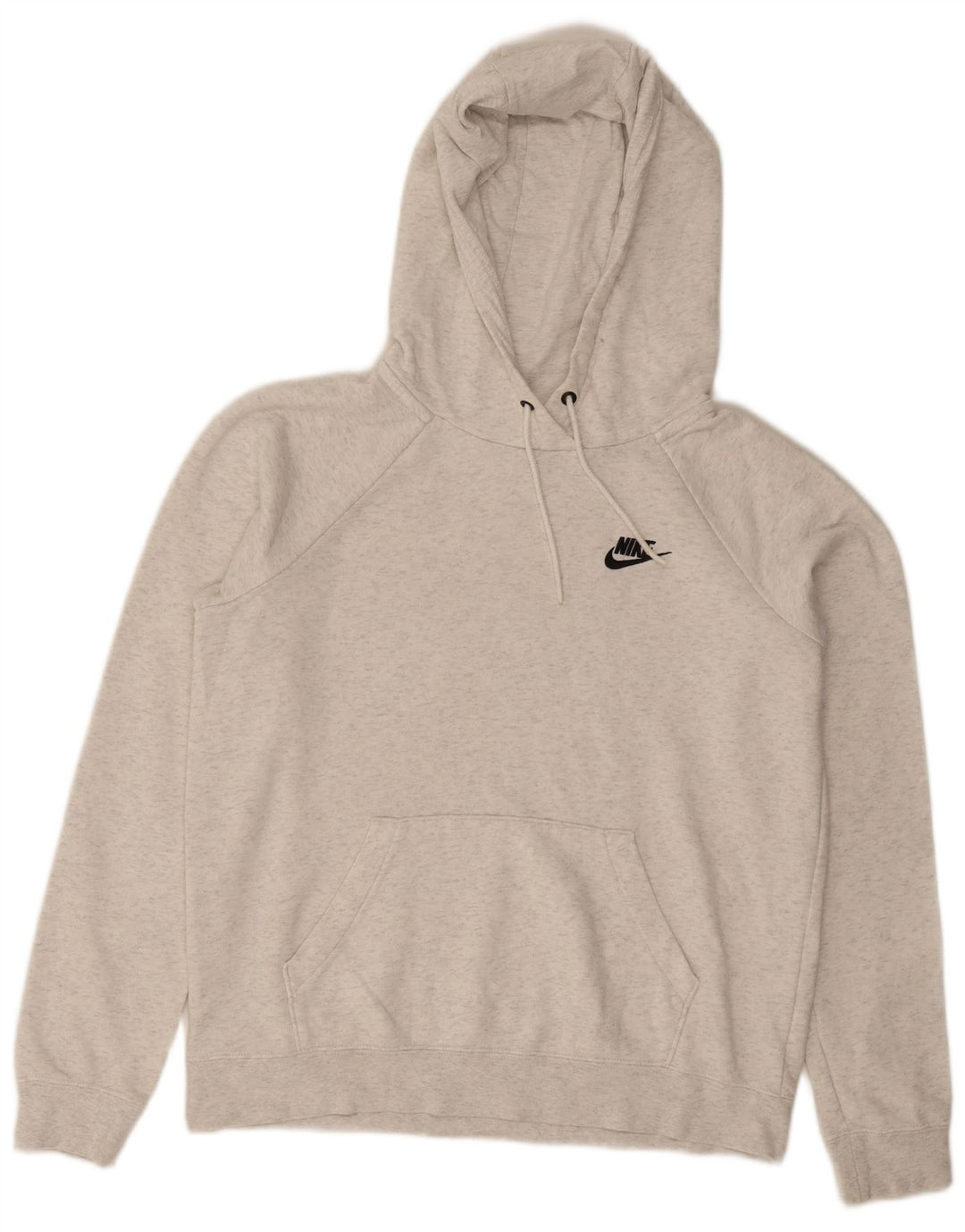 NIKE Womens Hoodie Jumper UK 10 Small Grey Cotton
