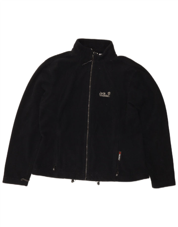 Jack Wolfskin Dame Liner Fleece Jakke UK 16 Stor Sort Polyester