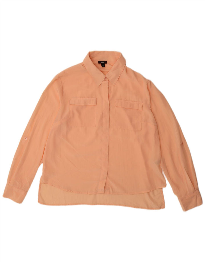 Mossimo Dame Skjorte Bluse UK 16 Stor Orange Polyester